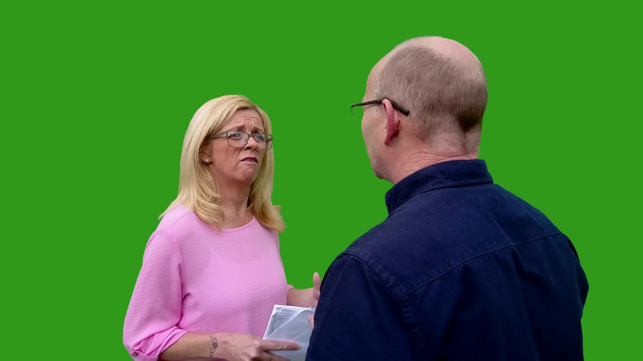 Pár se hádá – pozadí chroma key