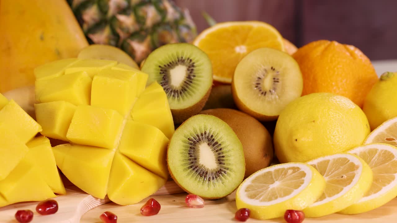 A vibrant assortment of fresh fruits displayed