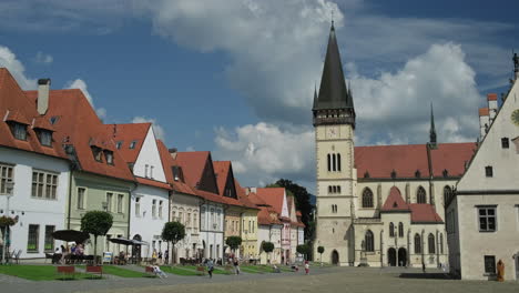 charming european town square on a sunny day