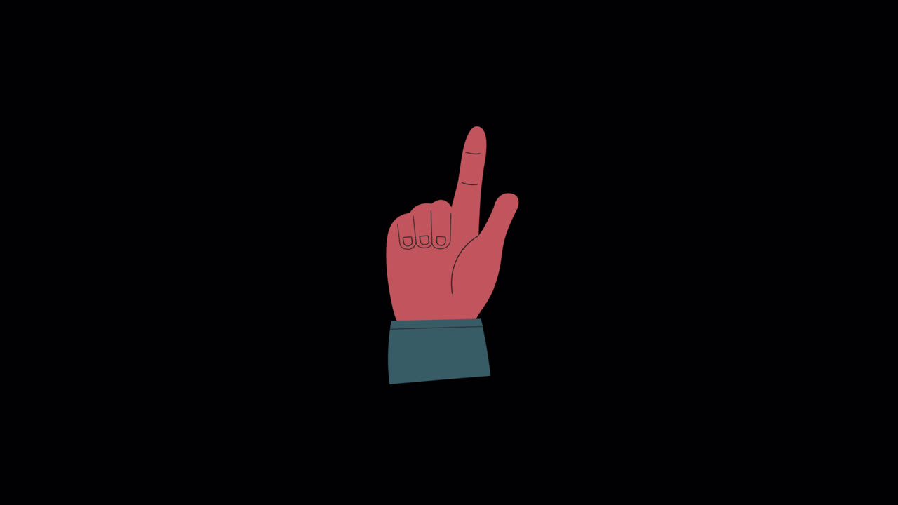 Animated Hand Pointing Upwards with Wiggling Finger