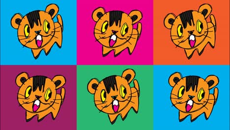niños dibujando arte pop fondo sin costuras con tema de gato