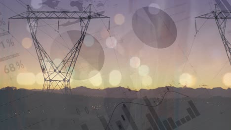 animation of data processing over pylons