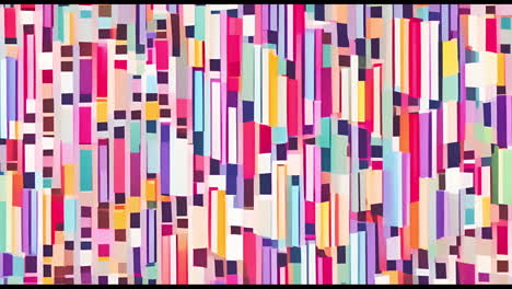 animación de formas coloridas que se mueven sobre un fondo blanco