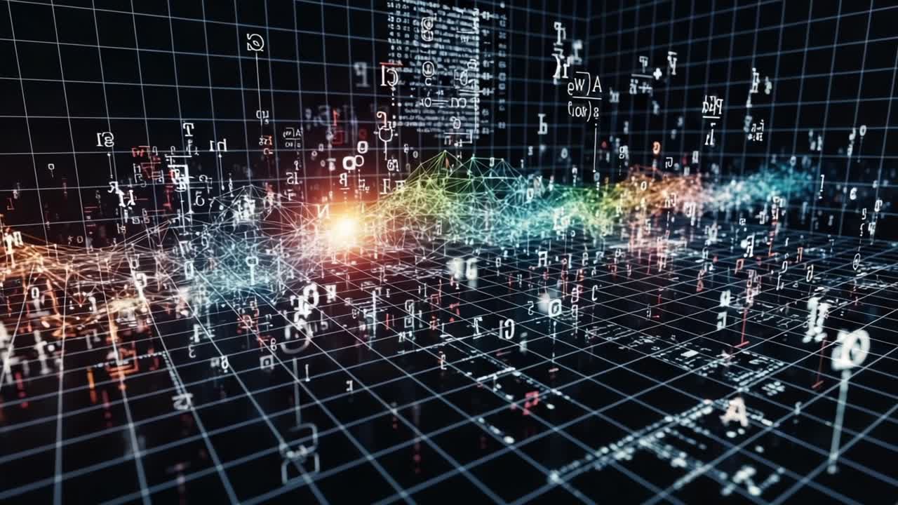 Dynamic Representation of Data Flow in a Digital Network: Visualizing the Interaction Between Numbers, Letters, and Colors in a Theoretical Matrix Environment
