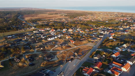 arial: danish west coast on a summer morning