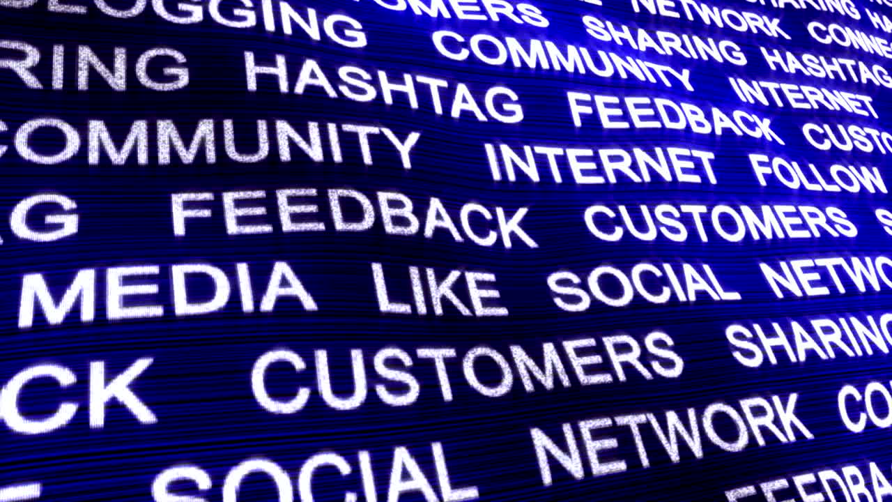 Social Network Keywords Background, Loop