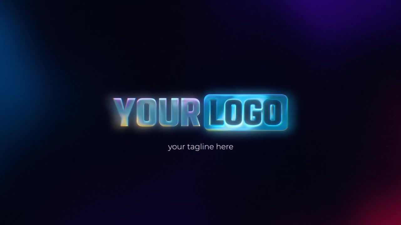 Dynamisk 3D logoafsløringsanimation med neongradienteffekter