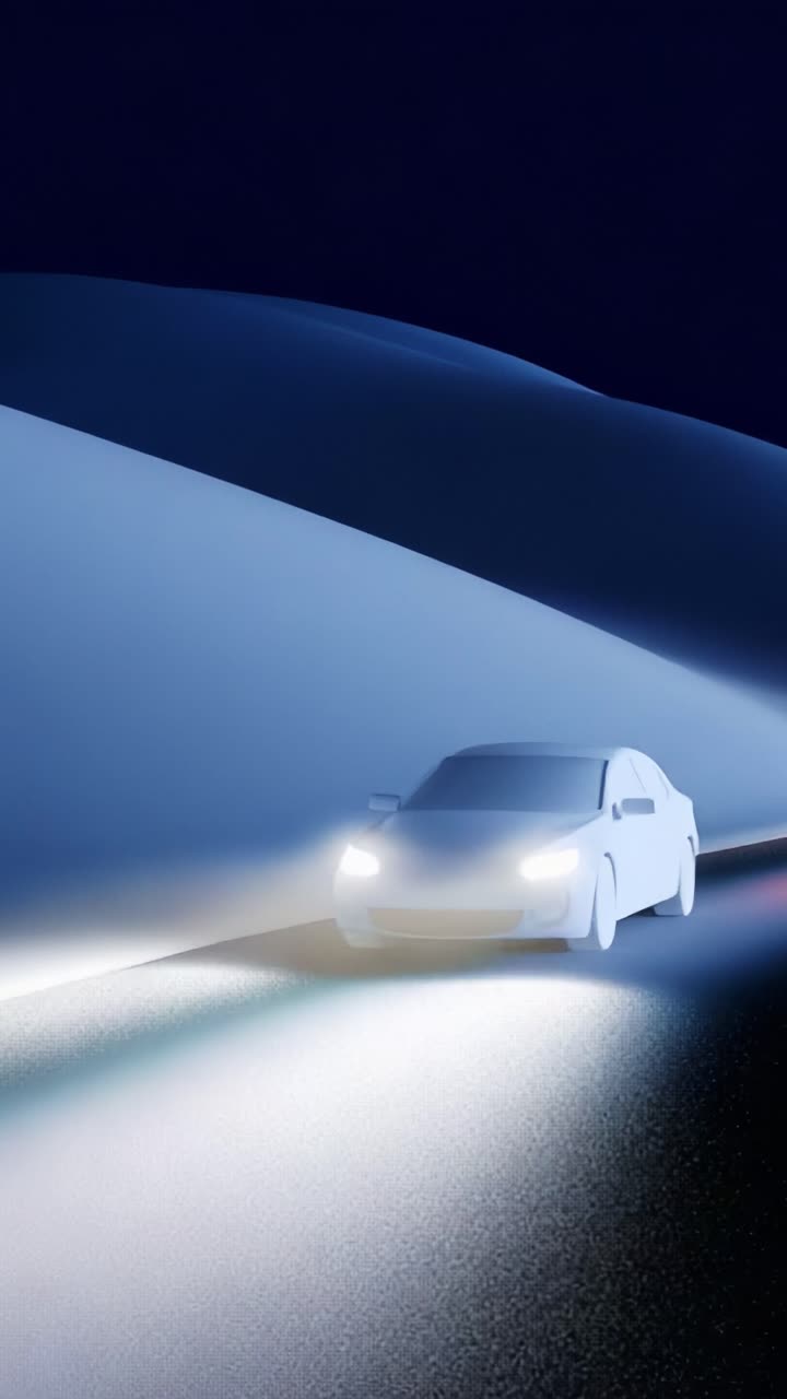 A seamless transition from night driving to an abstract representation ...