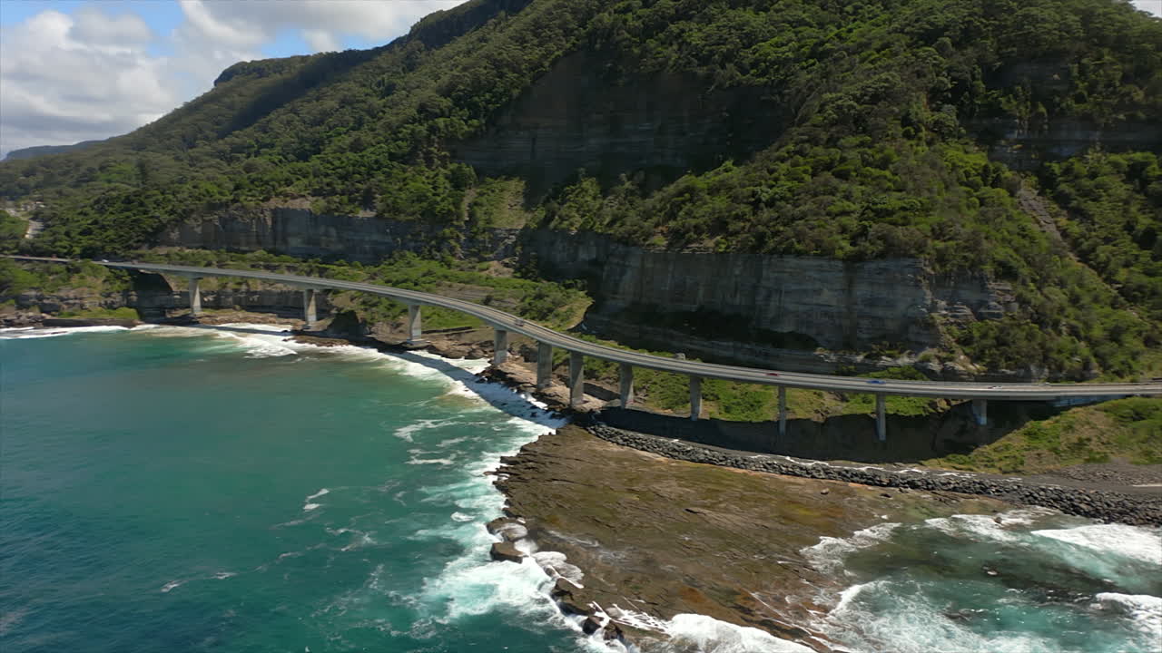 Aerial View of the Sea Cliff Bridge in Australia