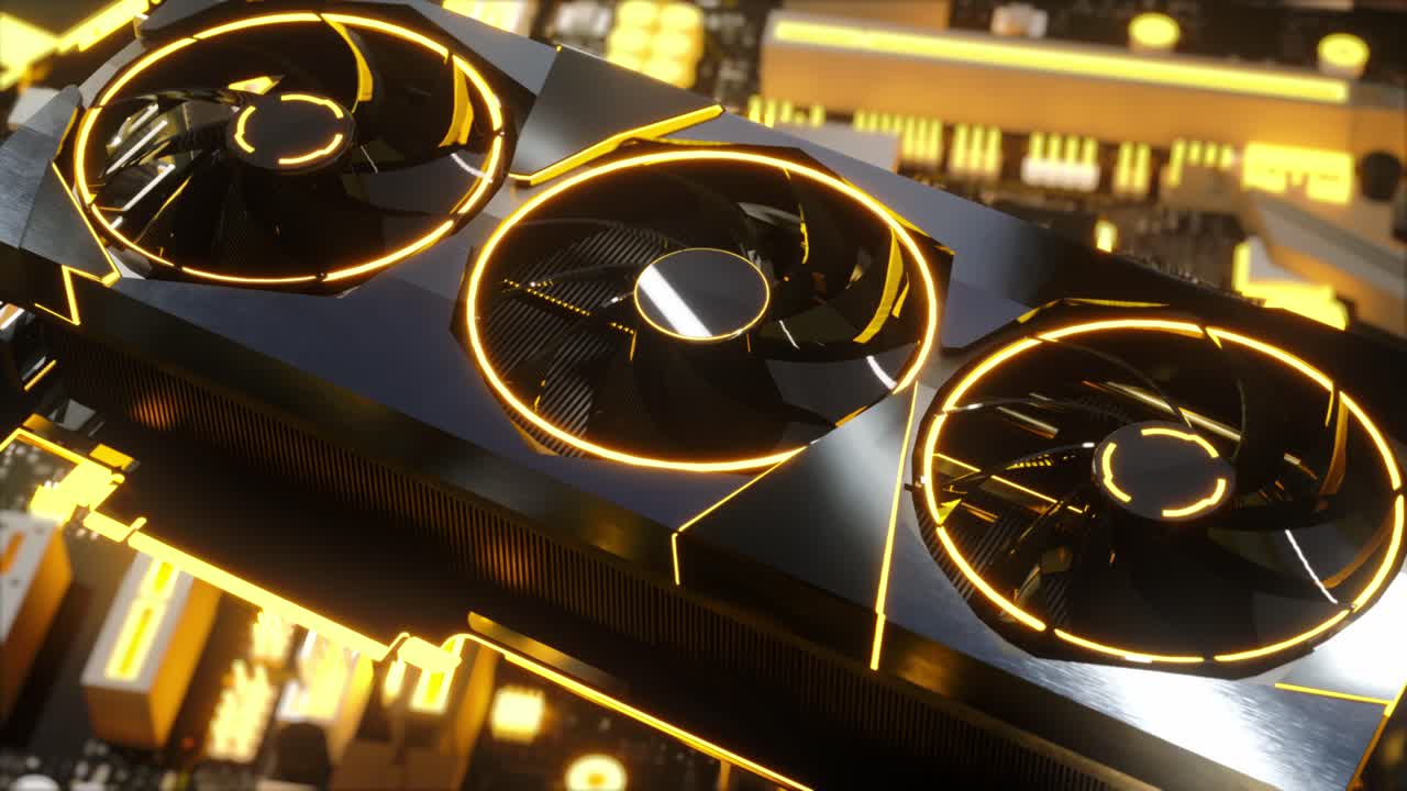 High-Performance Gaming Graphics Card On A Motherboard