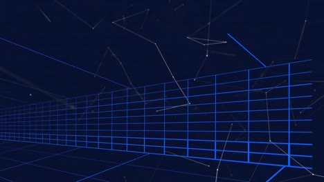 animation of network of connections over grid