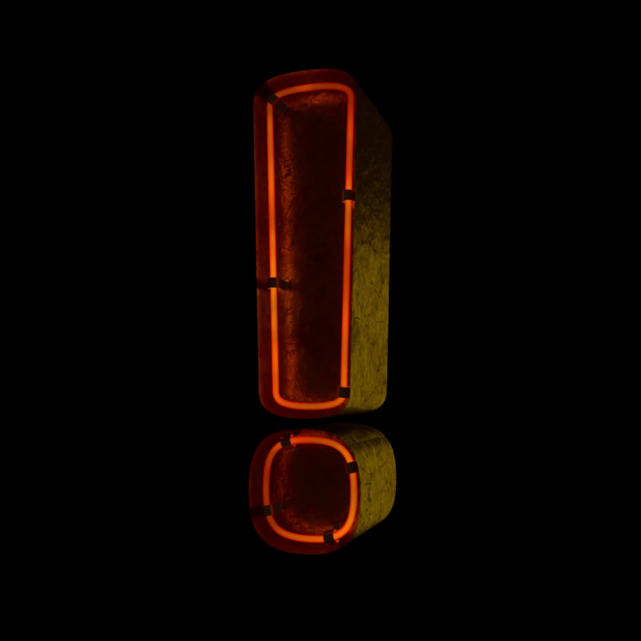 Animated Exclamation Mark with Flickering Neon Light