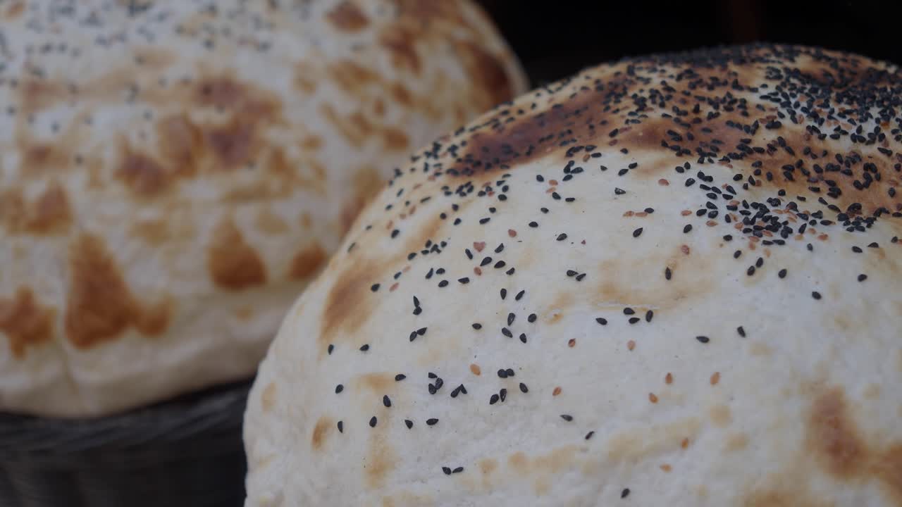 Fresh Flatbread with Sesame Seeds