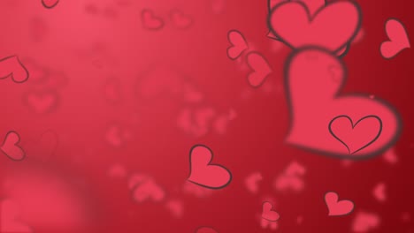 abstract loop red heart isolated on red background. animation for valentine day, birthday party, wedding or any holiday. background for romantic animation.