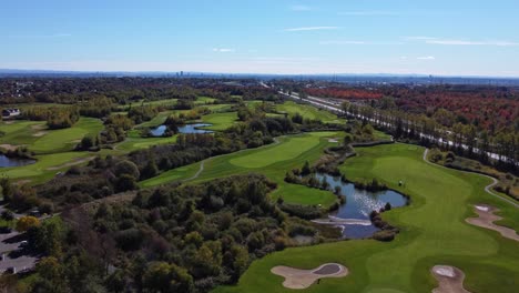 experience breathtaking views of a stunning golf course captured by a drone