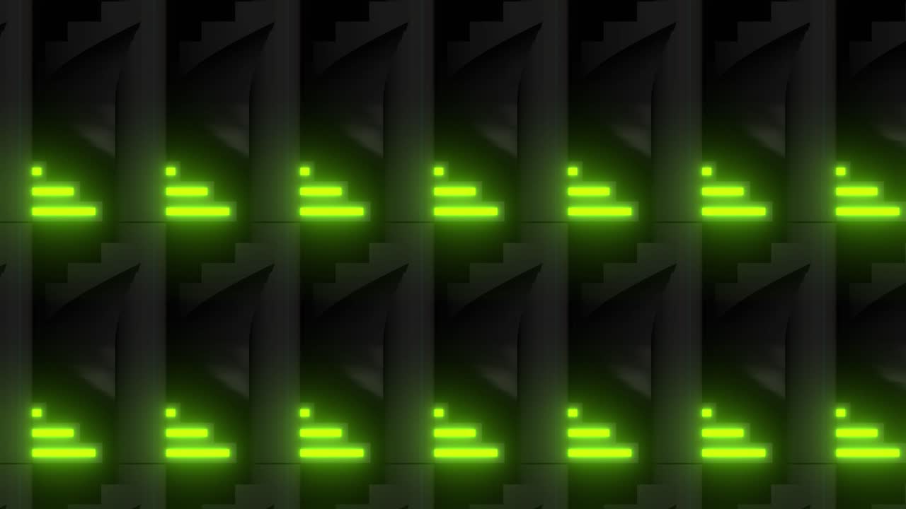 Neon Green Geometric Pattern on Dark Background