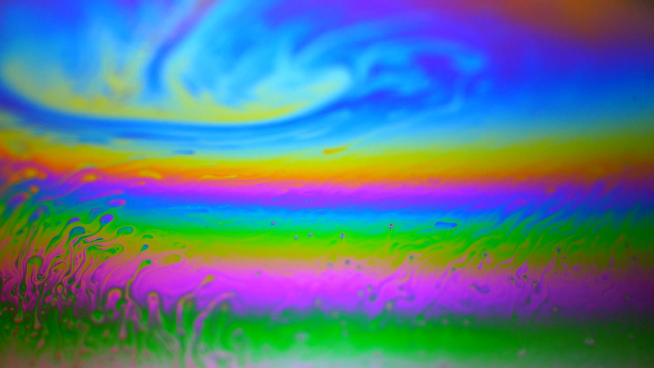 colores en movimiento, efecto líquido, burbujas de jabón