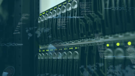 animación del procesamiento de datos a través de un servidor informático