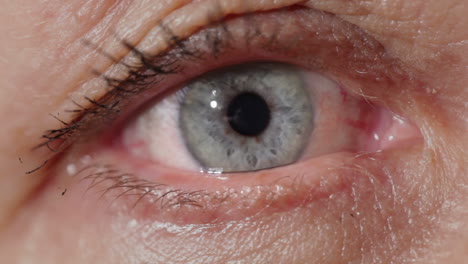 blue eye of a middle-aged woman