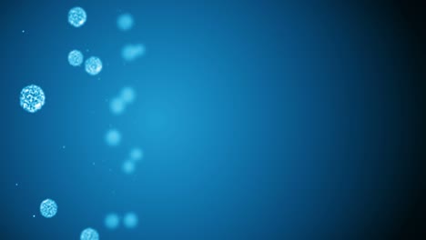 célula de virus en forma esférica. virus patógenos que causan infección. animación en bucle de virus humanos. microorganismo bacteriano. brote de enfermedad viral.