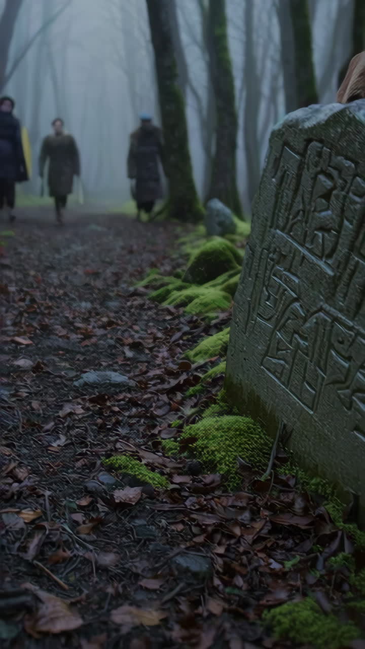 Vikings in a Misty Forest