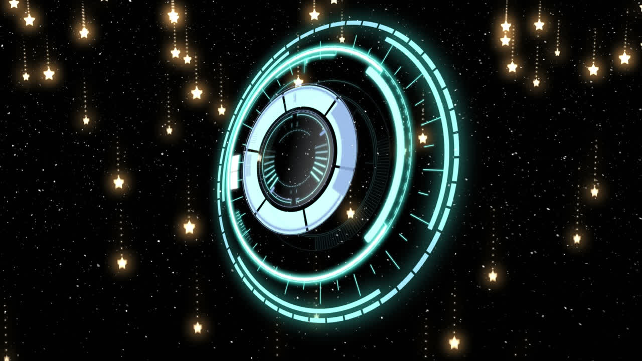 animación de la cerradura de la caja fuerte girando sobre estrellas brillantes sobre fondo negro