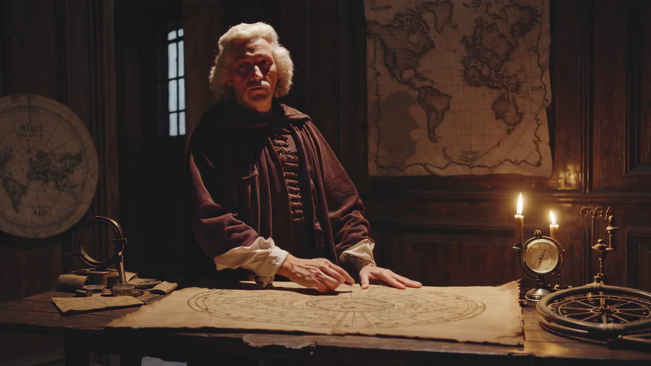 Astrologer Studying Celestial Charts