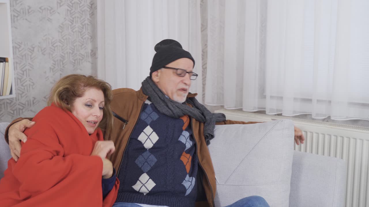 The old couple's house is cold and there is no natural gas.