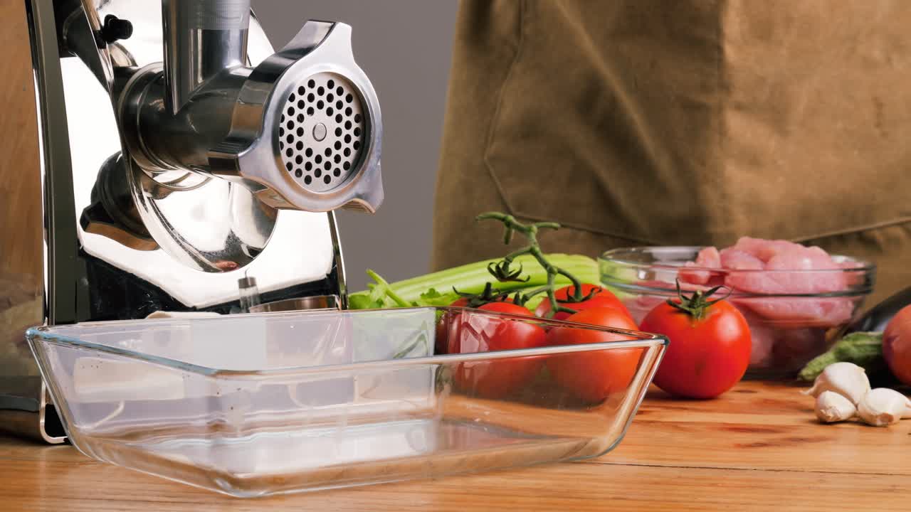Preparing Minced Meat with Meat Grinder