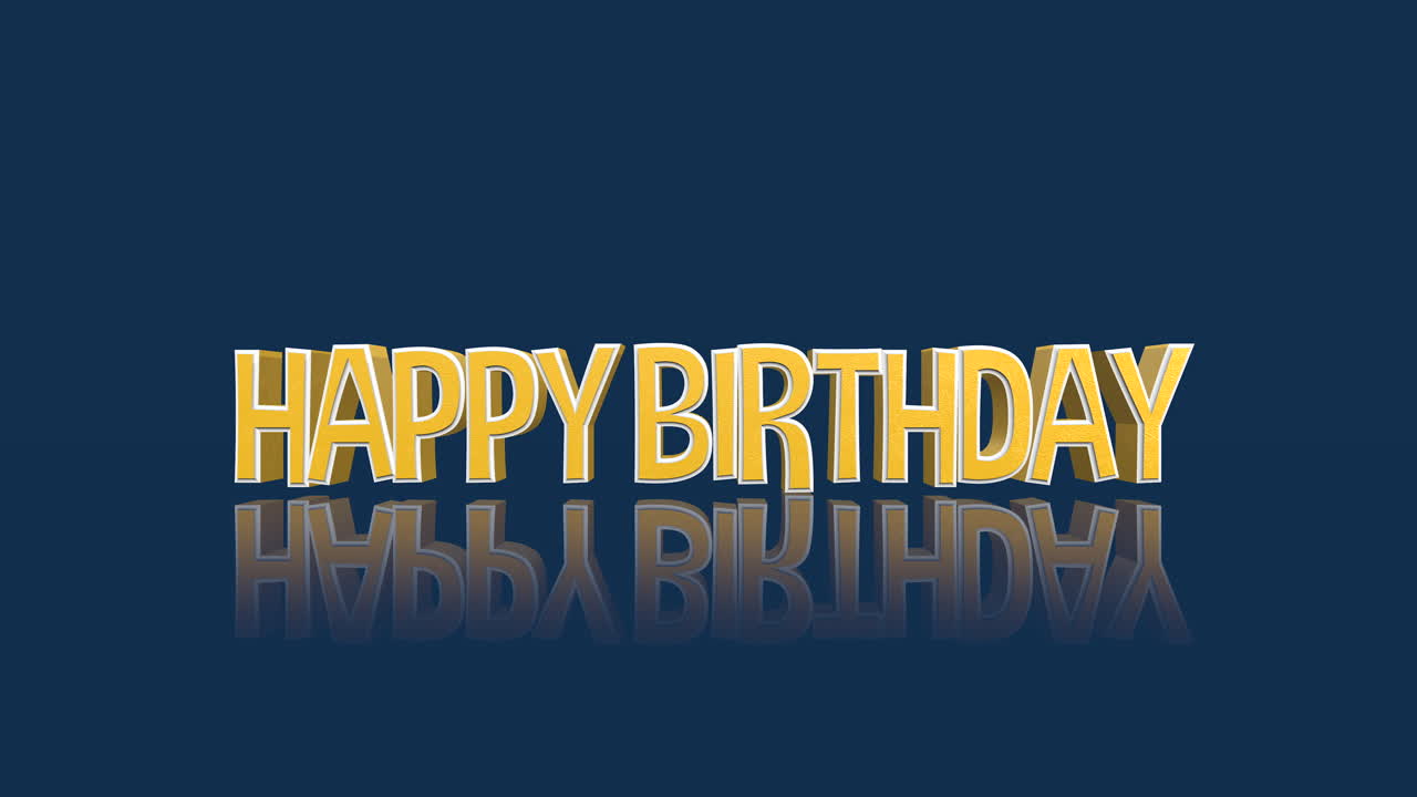 texto de felicitación de cumpleaños de dibujos animados en gradiente de moda azul