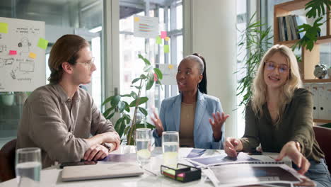 reunión de negocios con un equipo diverso