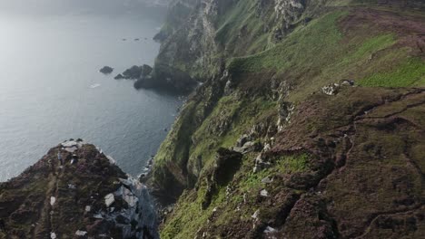 Aerial-view-of-The-Horn-Head-mountains-during-a-sunny-day