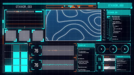 animación del procesamiento de datos digitales en pantallas de computadora