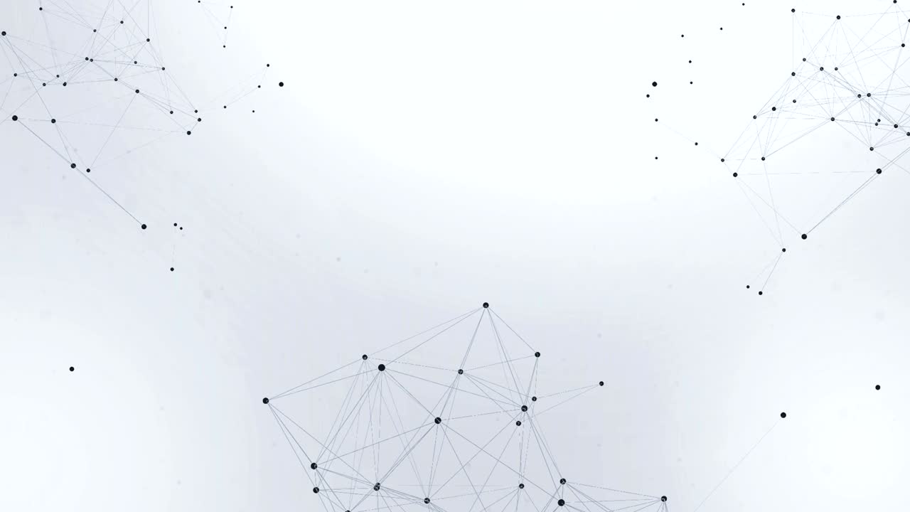 Abstract rendering of chaotic plexus structure lines and polygonal spheres Connection. Futuristic shape. Network Technology concept. Modern motion graphic Seamless Loop Background.