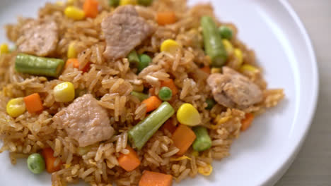 fried rice with pork and vegetable