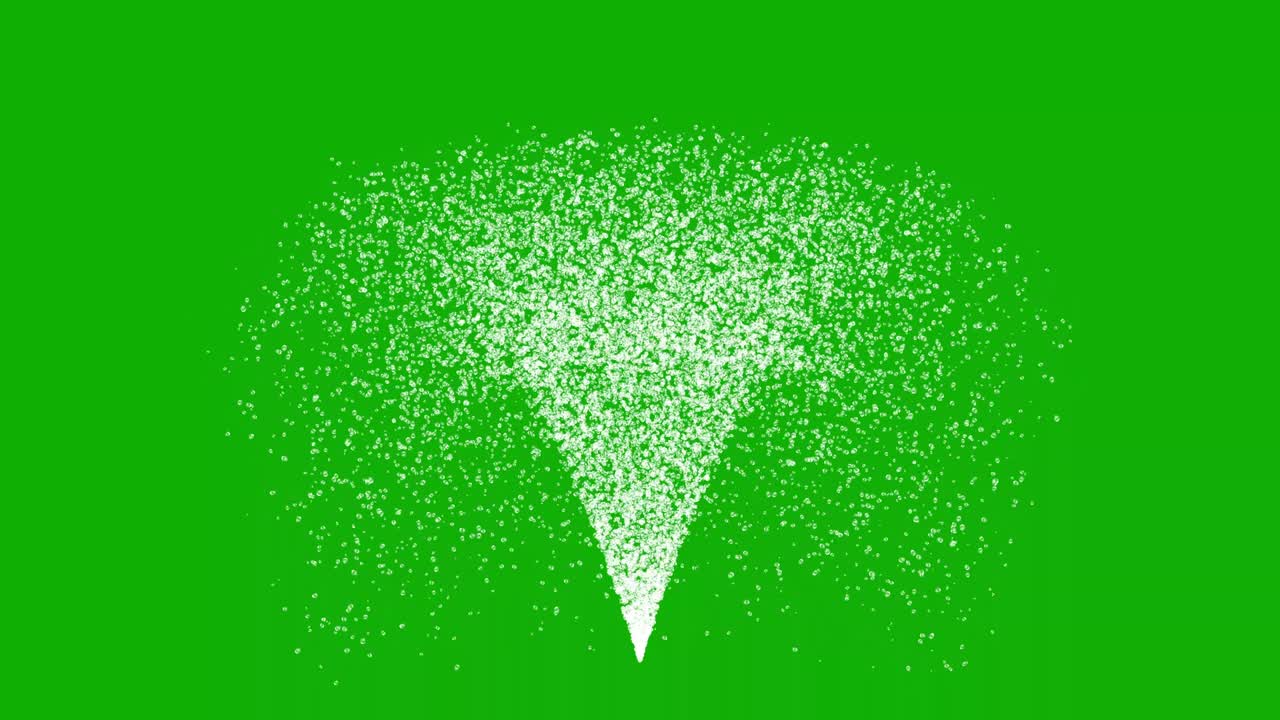녹색 화면 배경으로 물 분수 모션 그래픽