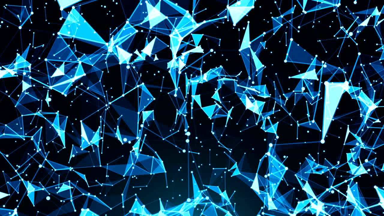 플렉서스와 함께 추상적인 배경, 기술 배경, 삼각형, 선 및 점