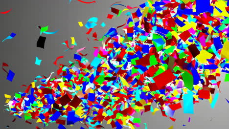 colorful confetti explosion on grey background