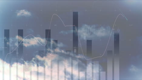 animación del procesamiento de estadísticas sobre nubes y cielo