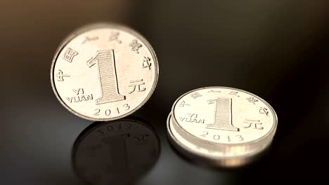 shiny chinese coin 1 yuan animated background