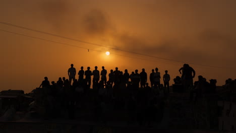 sunset crowd at skatepark