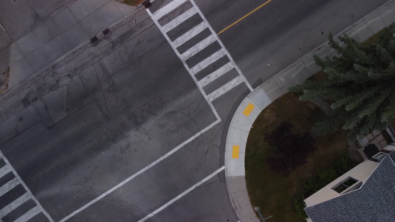 Cross section neighbourhood birds eye view drone aerial
