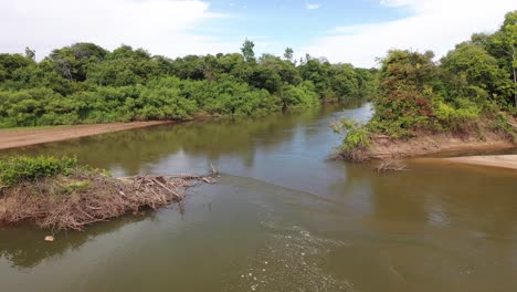 aerial view of the aquidauana river, pantanal, brazil