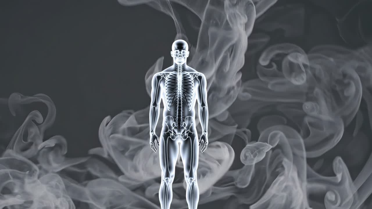 Human Skeleton in Smoke