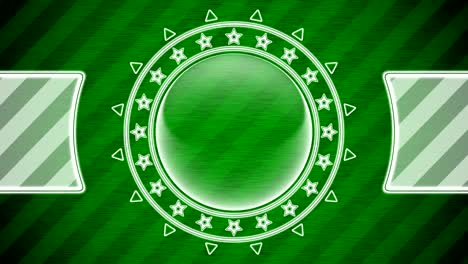 circle frame in green striped background. illustration.