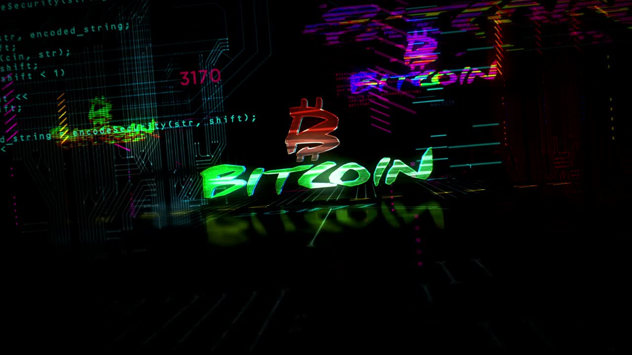 intro en bucle al estilo cyberpunk de bitcoin