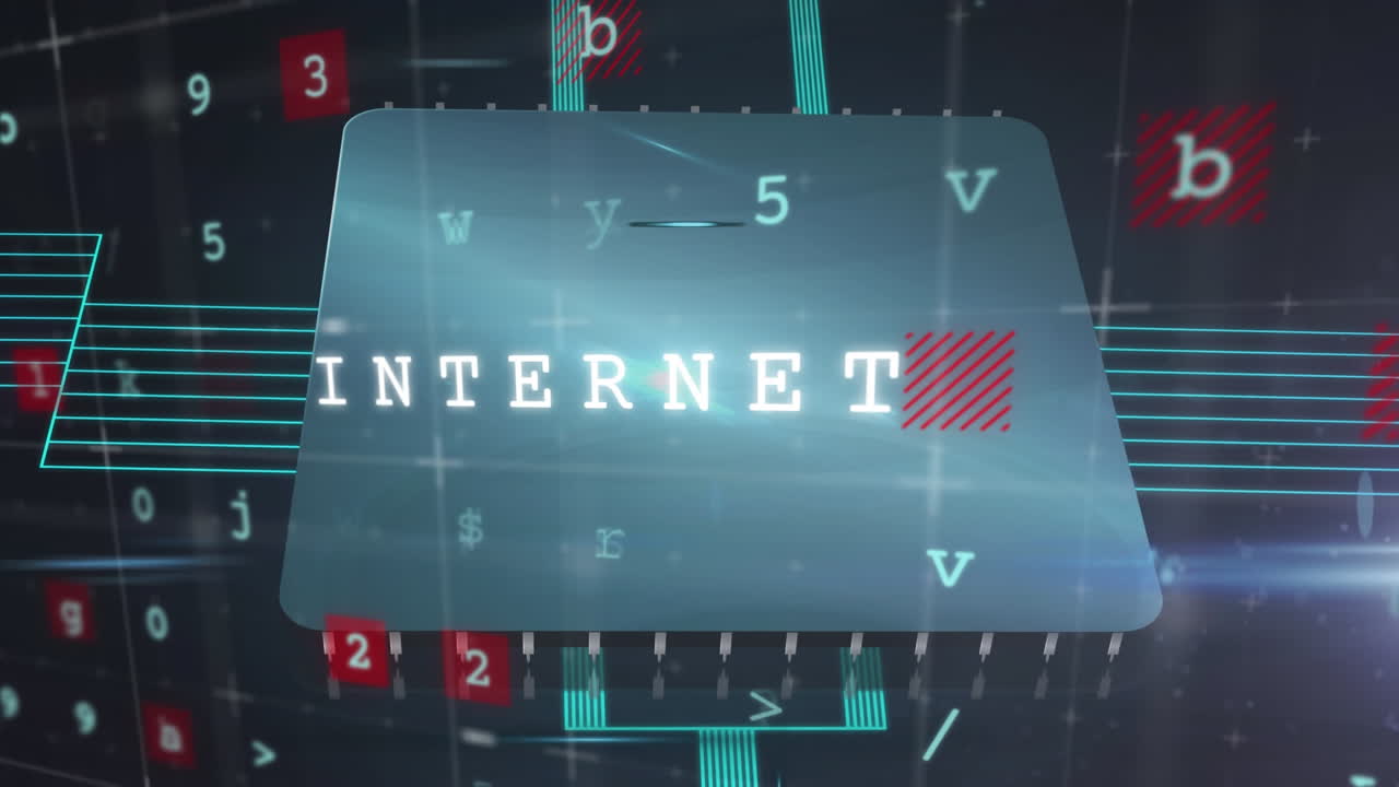 패들록으로 그리드 위에 여러 글자, 단어 및 숫자의 애니메이션