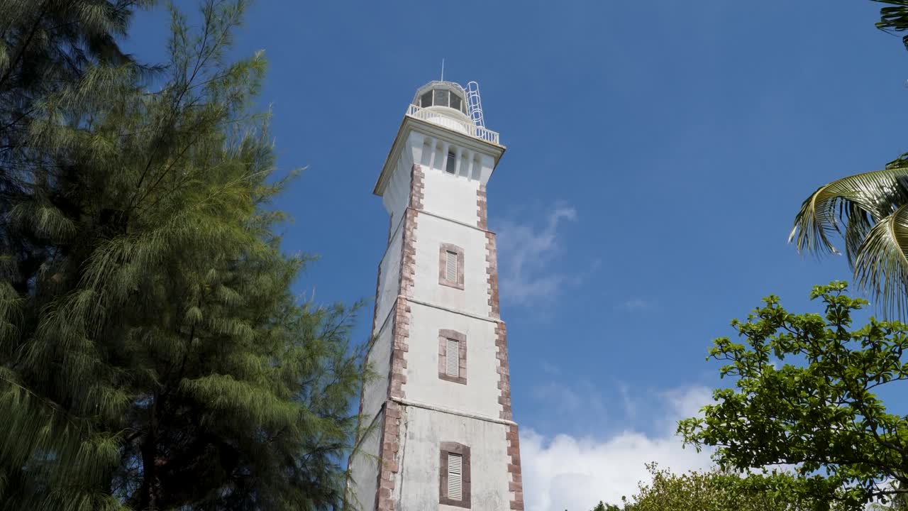 Beautiful historic lighthouse at Point Venus, Papeete,Tahiti, French Polynesia.