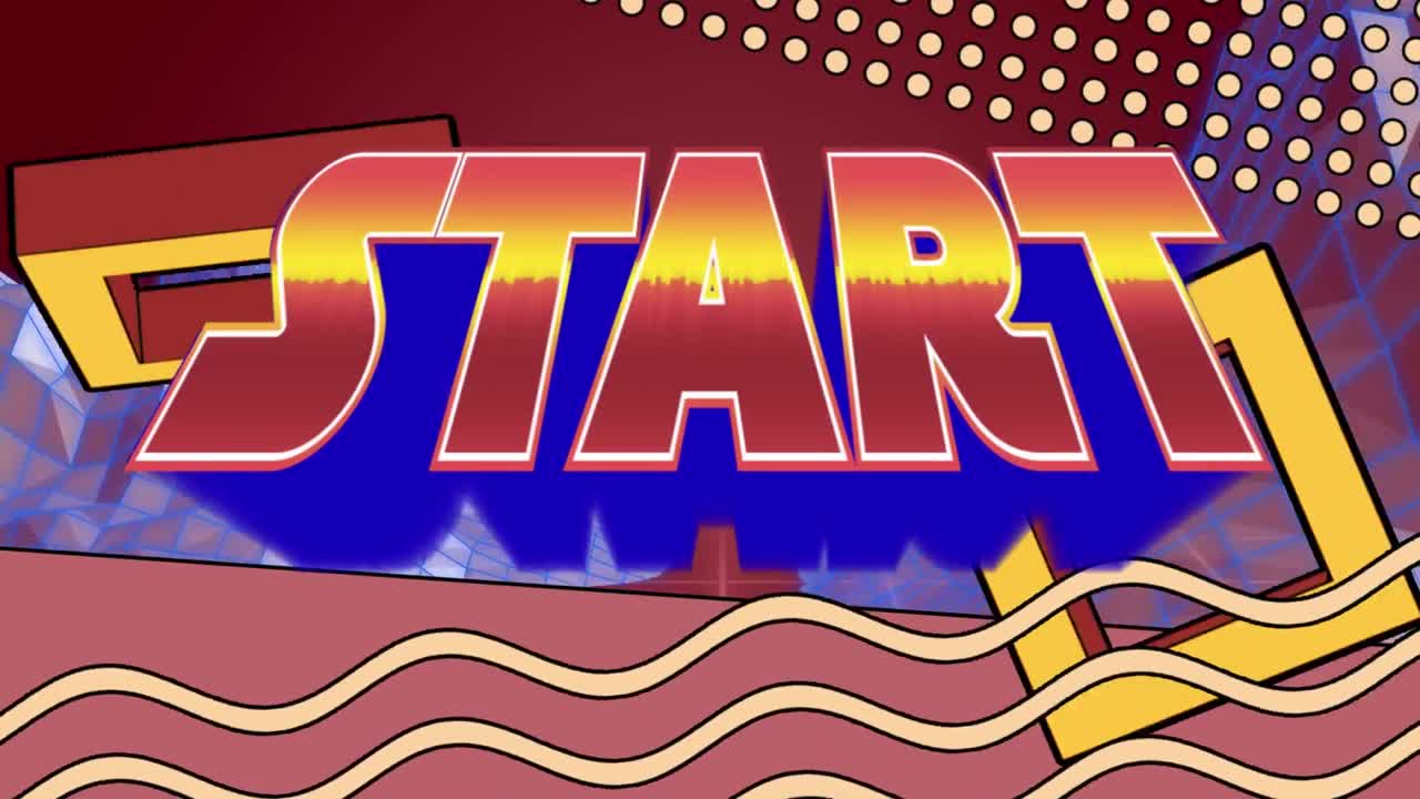 animación del comienzo con cuadrados y ondas en el espacio abstracto digital