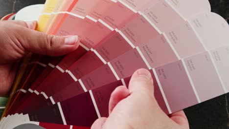 person looking at paint swatches